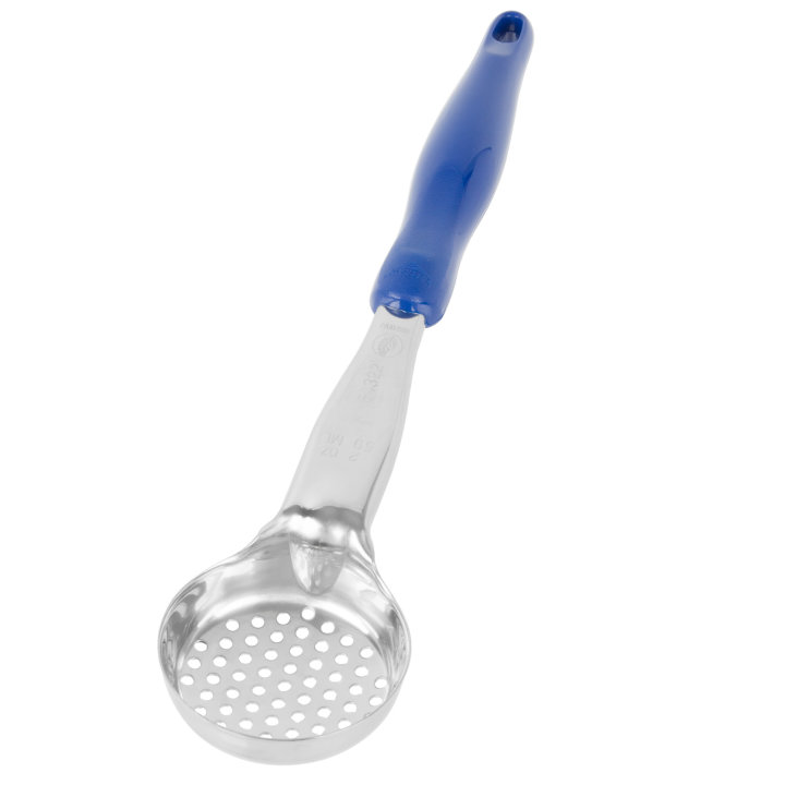 2-ounce one-piece heavy-duty perforated round Spoodle® utensil with blue nylon handle