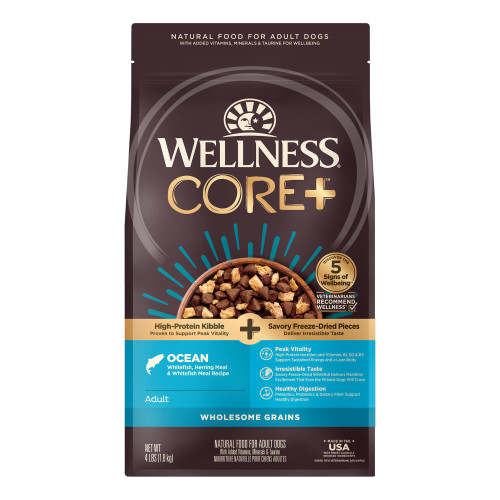 Wellness CORE+ Wholesome Grains Ocean Whitefish, Herring Meal & Salmon Meal