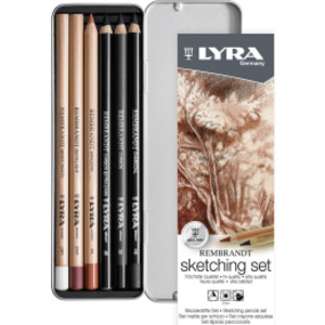 Rembrandt Sketching Pencil Set, Metal Tin, Assorted Colors, 6 Pieces