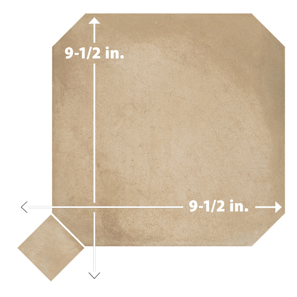 Laverton Octagon Beige with Taco Beige 7-7/8 in. x 7-7/8 in. Porcelain Floor and Wall Tile