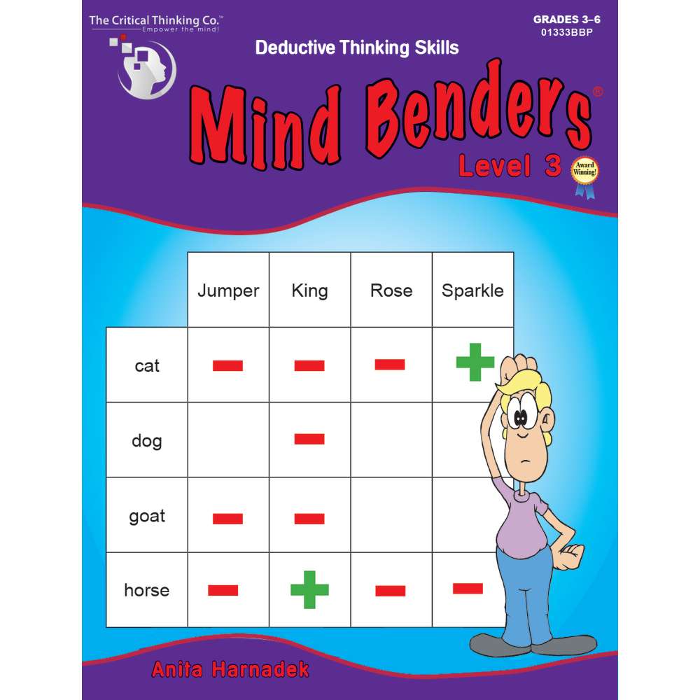 Deductive skills. Thinking skills book. Math and critical thinking book Cover.