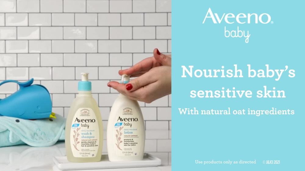 Aveeno Baby Daily Moisture Body Wash & Shampoo, Liquid Soap, Oat