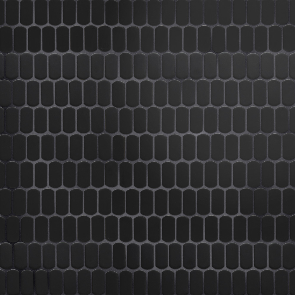 Hudson Capsule Matte Black 12-1/4 in. x 13-1/8 in. Porcelain Mosaic Tile