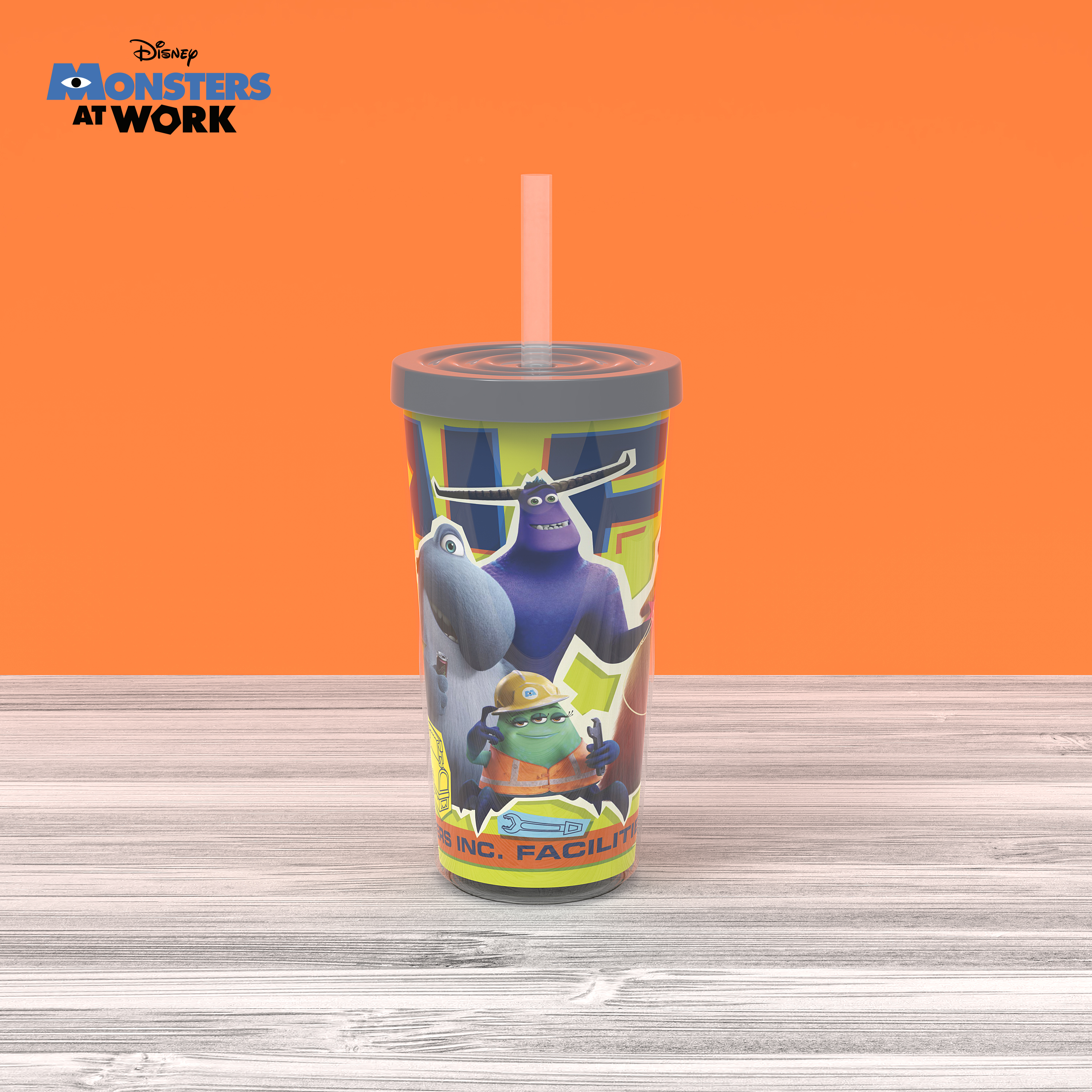 Disney 16 ounce Insulated Plastic Tumbler with Straw, Monsters at Work slideshow image 3