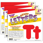 TREND Red 4-Inch Casual Uppercase/Lowercase Combo Pack Ready Letters&reg;, 182 Per Pack, 3 Packs T-79902-3