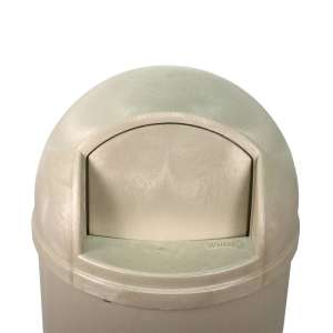 Impact, White, Bullet, 21 gal, Resin, Beige, Round, Receptacle