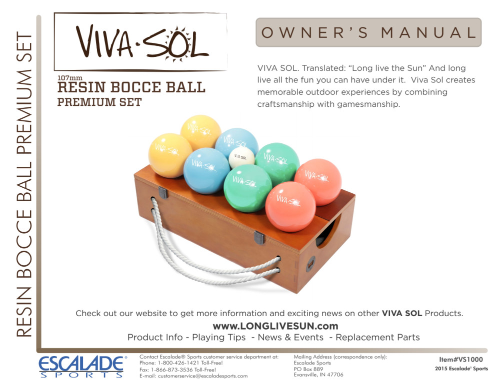 Viva Sol Premium Resin Bocce Ball Set with Wooden Case for Outdoor Play