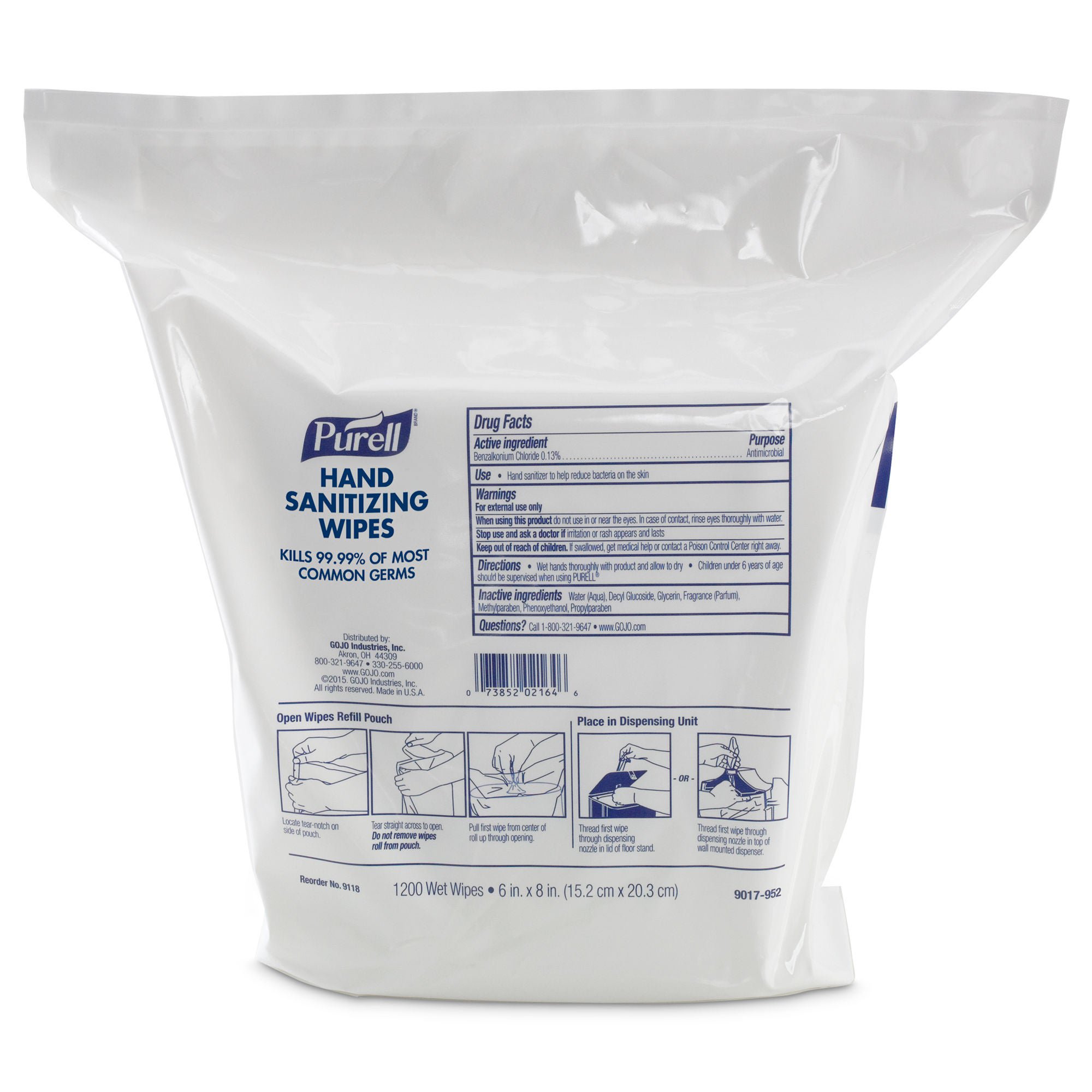 Purell® Sanitizing Skin Wipe Refill Pouch
