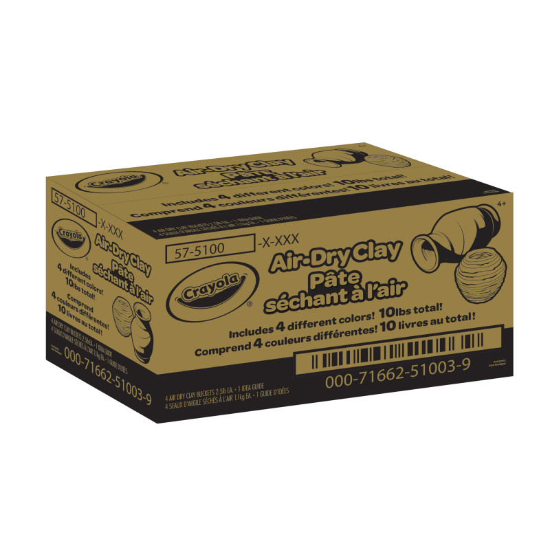 Air Dry Clay, 2.5lb Buckets, Assorted, Pack of 4