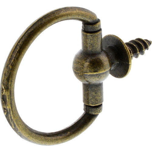 Hillman Antique Brass Decorative 1-1/8 Inch Round Screw Ring