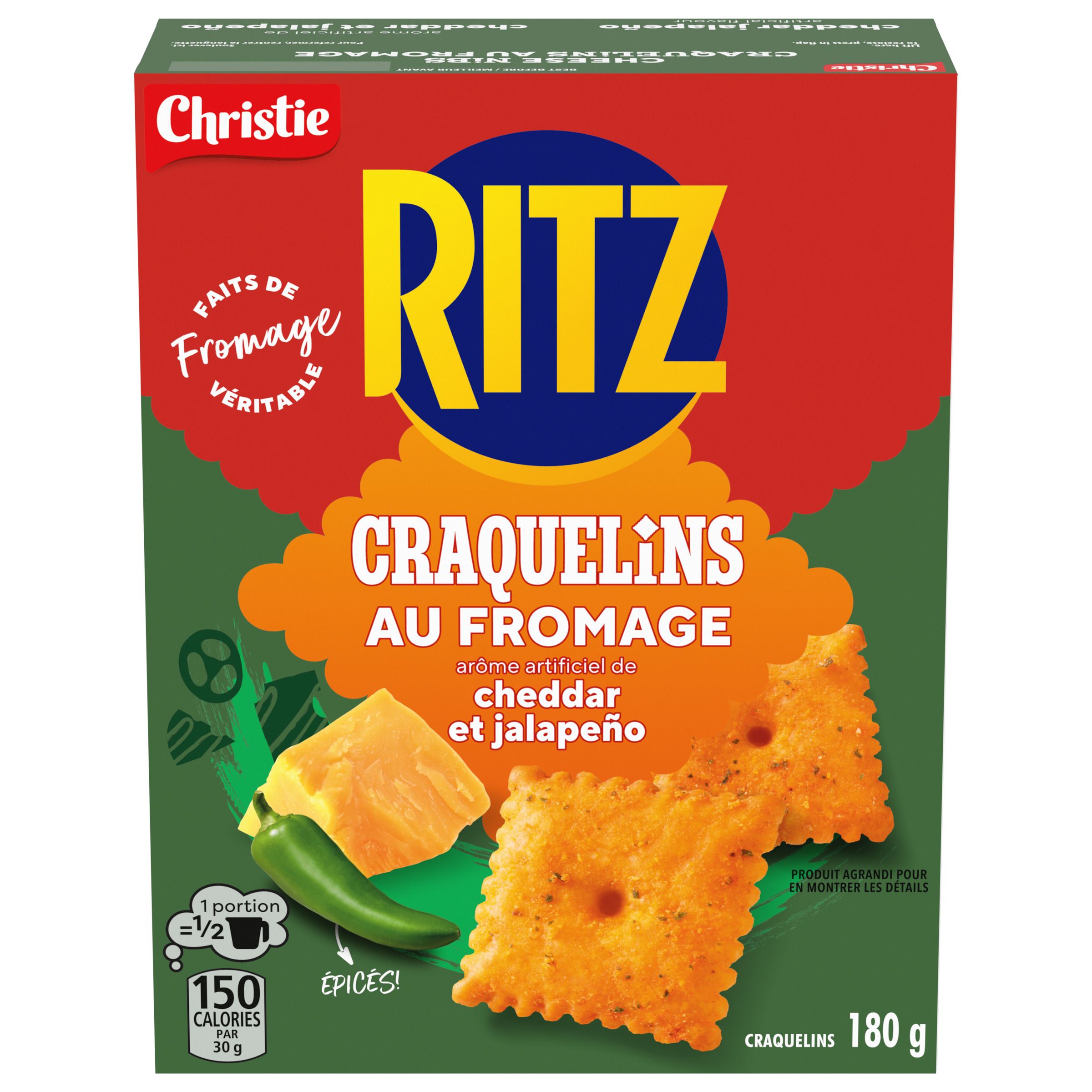 CRAQUELINS AU FROMAGE RITZ À SAVEUR DE CHEDDAR ET JALAPENO 180g-0