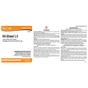 Label RTU 141 Hil-Sheen LV