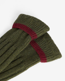 Contrast Gun Stockings Olive-Cranberry