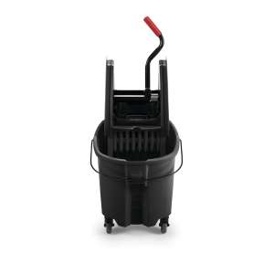 Rubbermaid Commercial, WaveBrake, 35qt, Mop Bucket w/ Downpress Wringer, Black