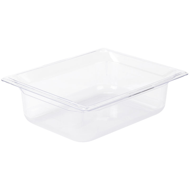Half-size 4-inch-deep Super Pan® clear low-temperature plastic pan