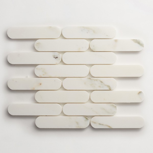 lapidary | oval petit mosaic sheet | calacatta gold 