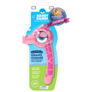 Wammy the Giraffe&trade; Pink Kids Hammer &ndash; Real Metal Hammer for Kids, STEM Learning Tool for DIY Projects