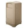 Rubbermaid Commercial, Plaza, 50 gal, Resin, Beige, Square, Receptacle