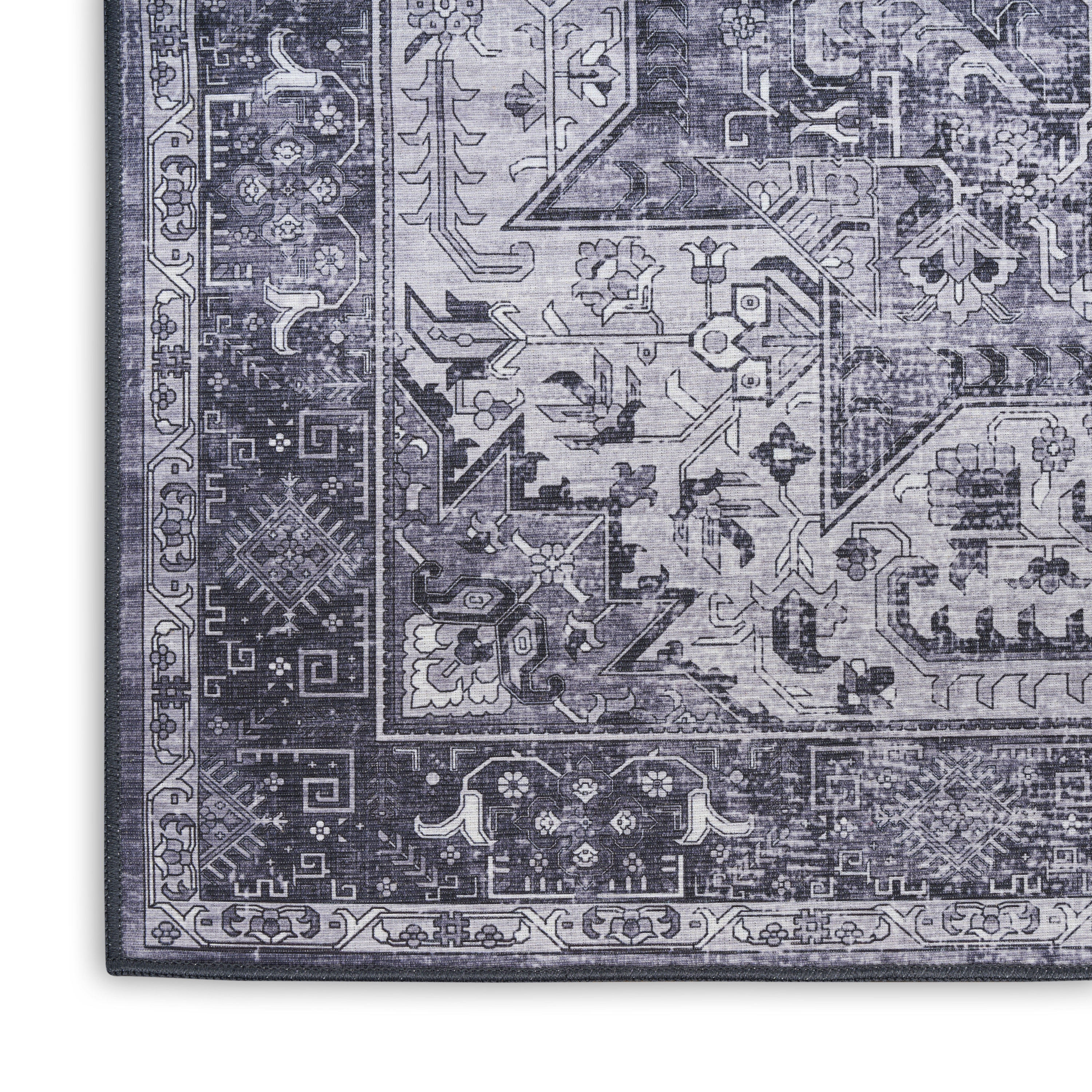 Nourison Nourison Washables 8' x 10' Charcoal Grey Vintage Indoor Rug