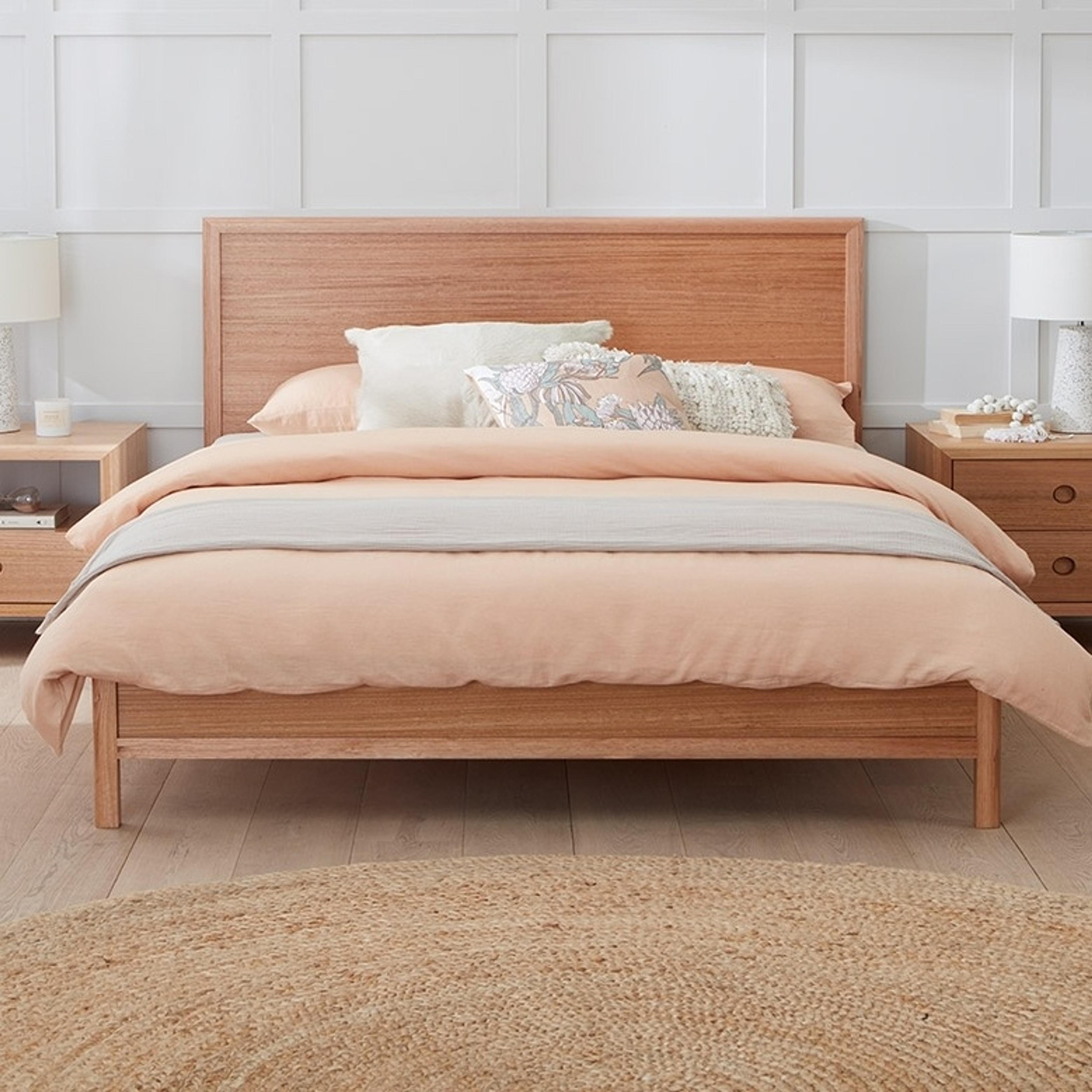 Lifestyle image of the  Airlie Bed Frame, Natural from Forty Winks