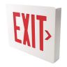 Emergency Exit Signs, Aluminum, LED, 2 Face,White HousingWith Red Letters, 2.6W
