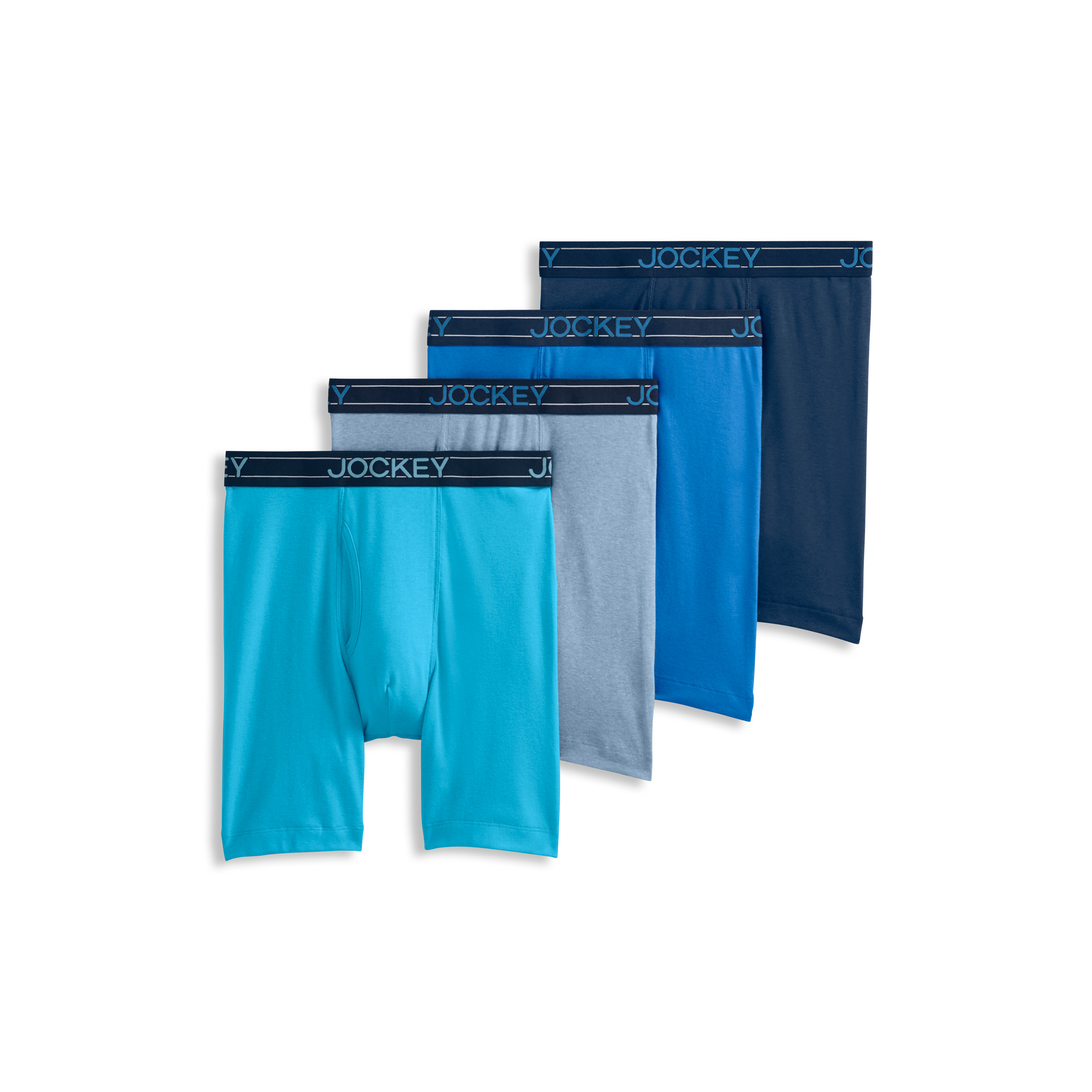 's Lightweight Cotton Blend 7" Long Leg Boxer Brief - 4 Pack
