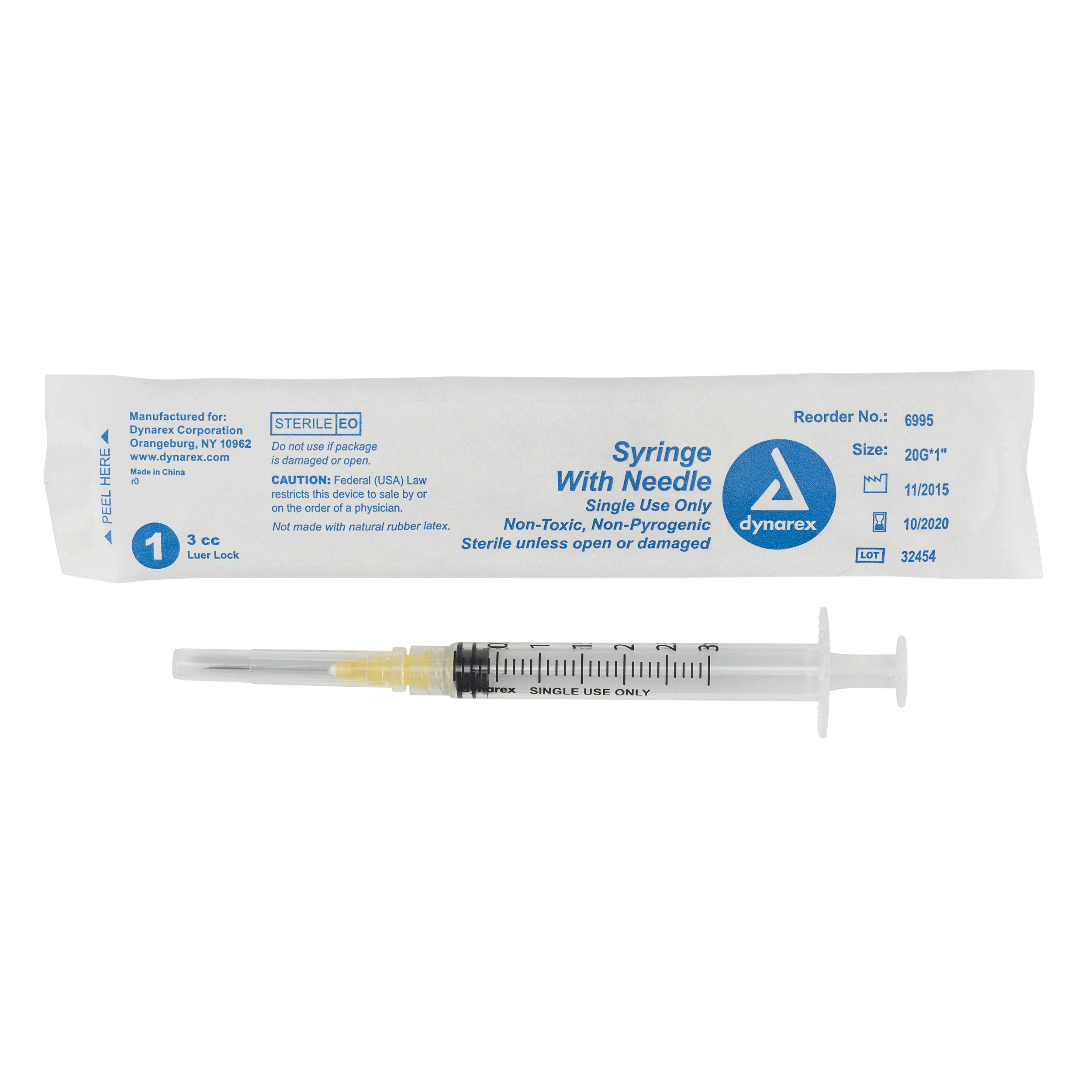 Syringes With Needle - 3cc - 20G, 1