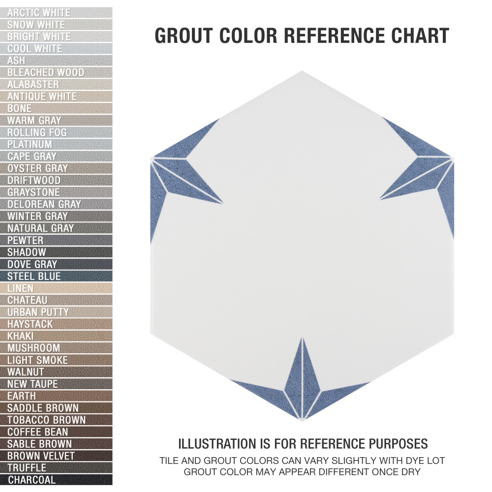 Stella Hex Azul 8-5/8 in. x 9-7/8 in. Porcelain Floor and Wall Tile