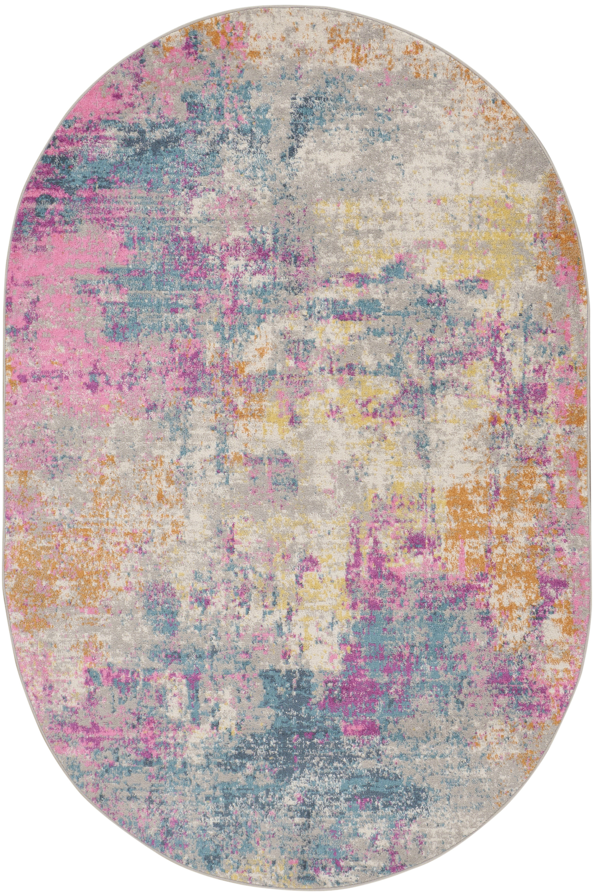 Nourison Passion 5' x 8' Oval Ivory Multicolor Modern Indoor Rug