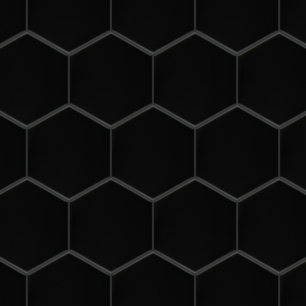 Metro Super 4″ Hex Matte Black 10 in. x 11-1/2 in. Porcelain Mosaic Tile