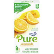 Crystal Light Pure Lemonade Powdered Drink Mix, 7 ct On-the-Go Packets