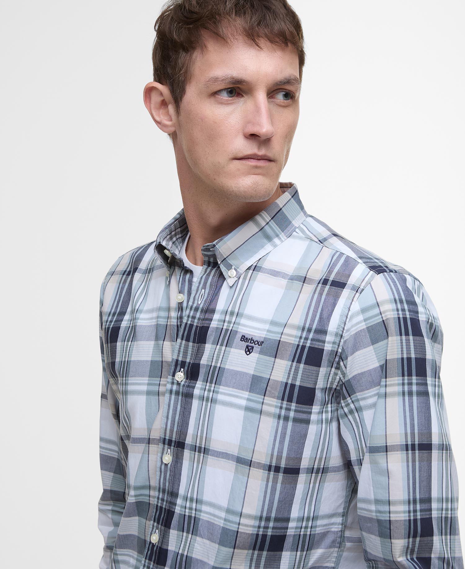 Gabe Checked Tailored Long-Sleeved Shirt image number 3