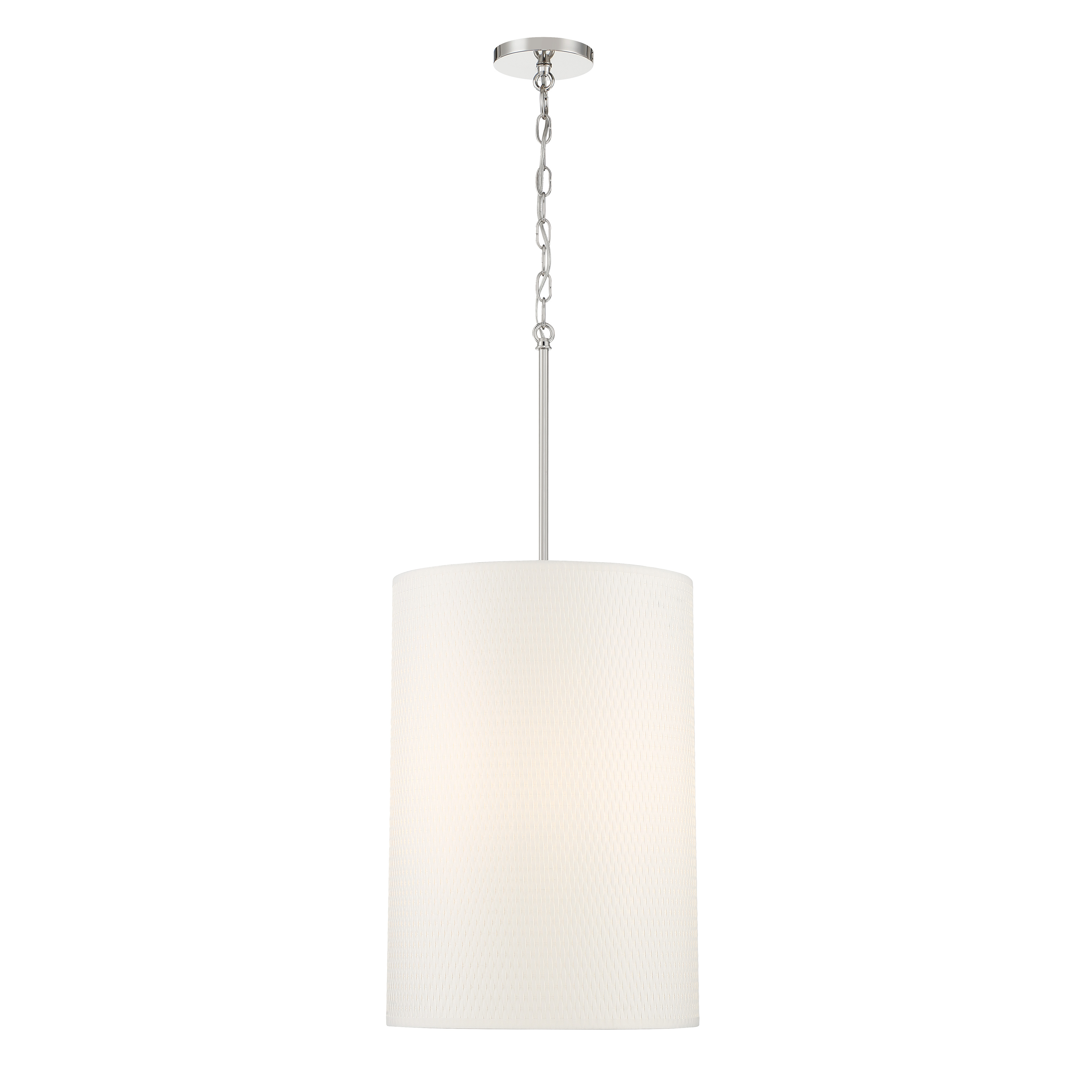 The Palmetto pendant brings natural sophistication with its handwoven papyrus shade and polished nickel hardware. At 14.5 inches wide, it's perfectly scaled for intimate dining spaces and kitchen islands while delivering warm, diffused light. - alternate view