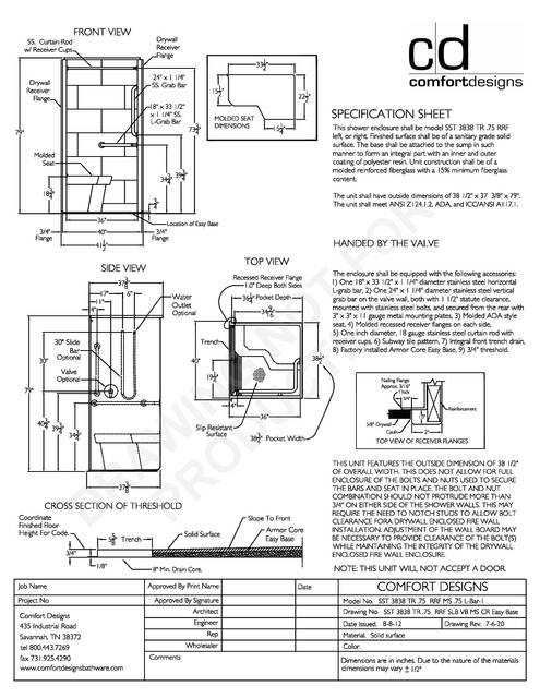 Spec Sheet — Cd Shower Spec Sheet Sst 3838tr 75 Ms Rf