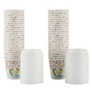 Dixie, PerfecTouch, 10 oz Insulated Hot Cup & Lid Set, White