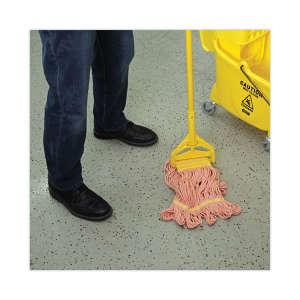 Boardwalk, Super Loop Synthetic Looped-End Wet Mop Head with 5" Headband, Small, Orange