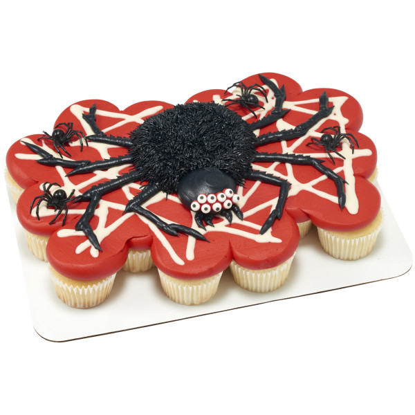 Ghoulish Spider and Web Cupcake Rings