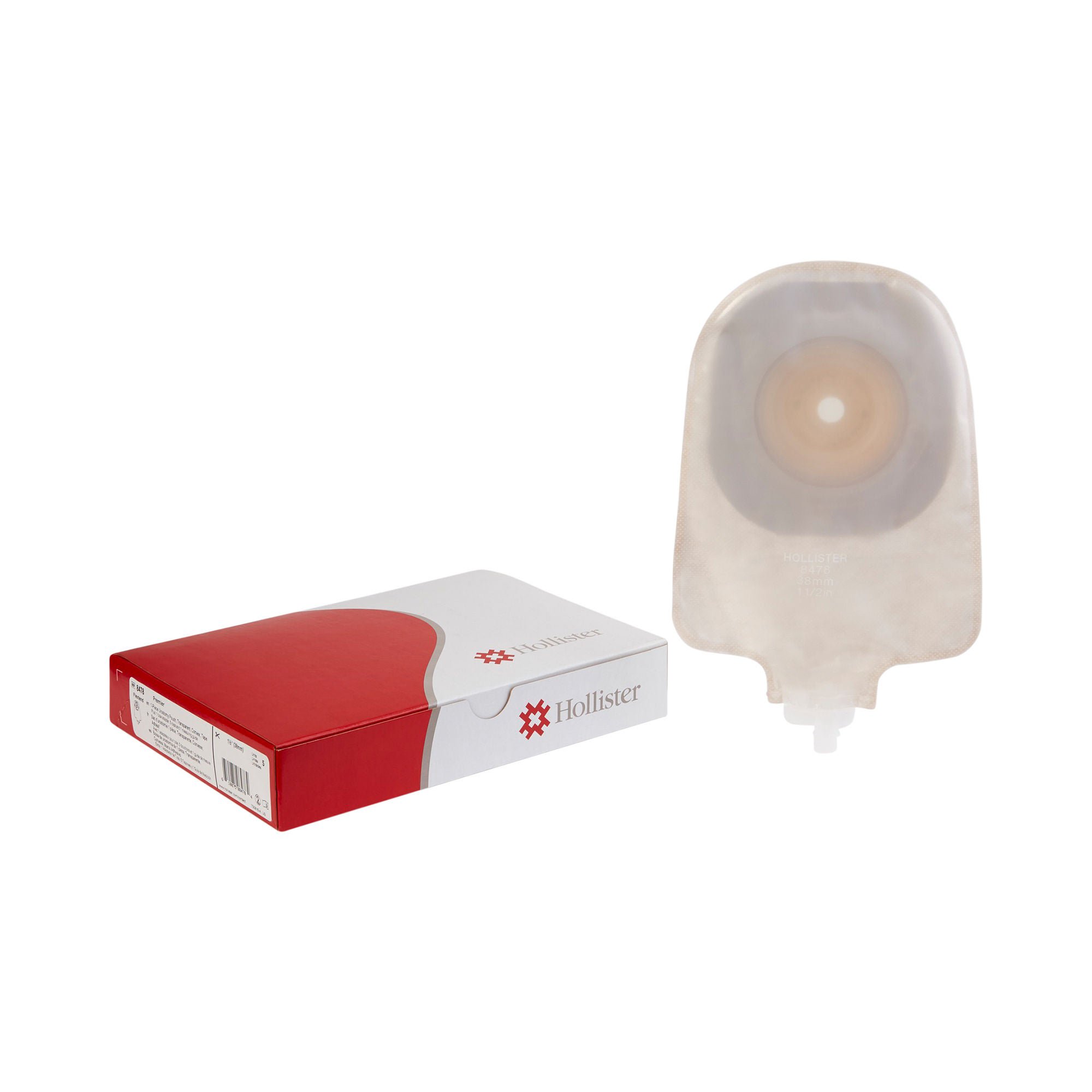 Premier™ One-Piece Transparent Urostomy Pouch, Cut to Fit Stomas up to 38 mm