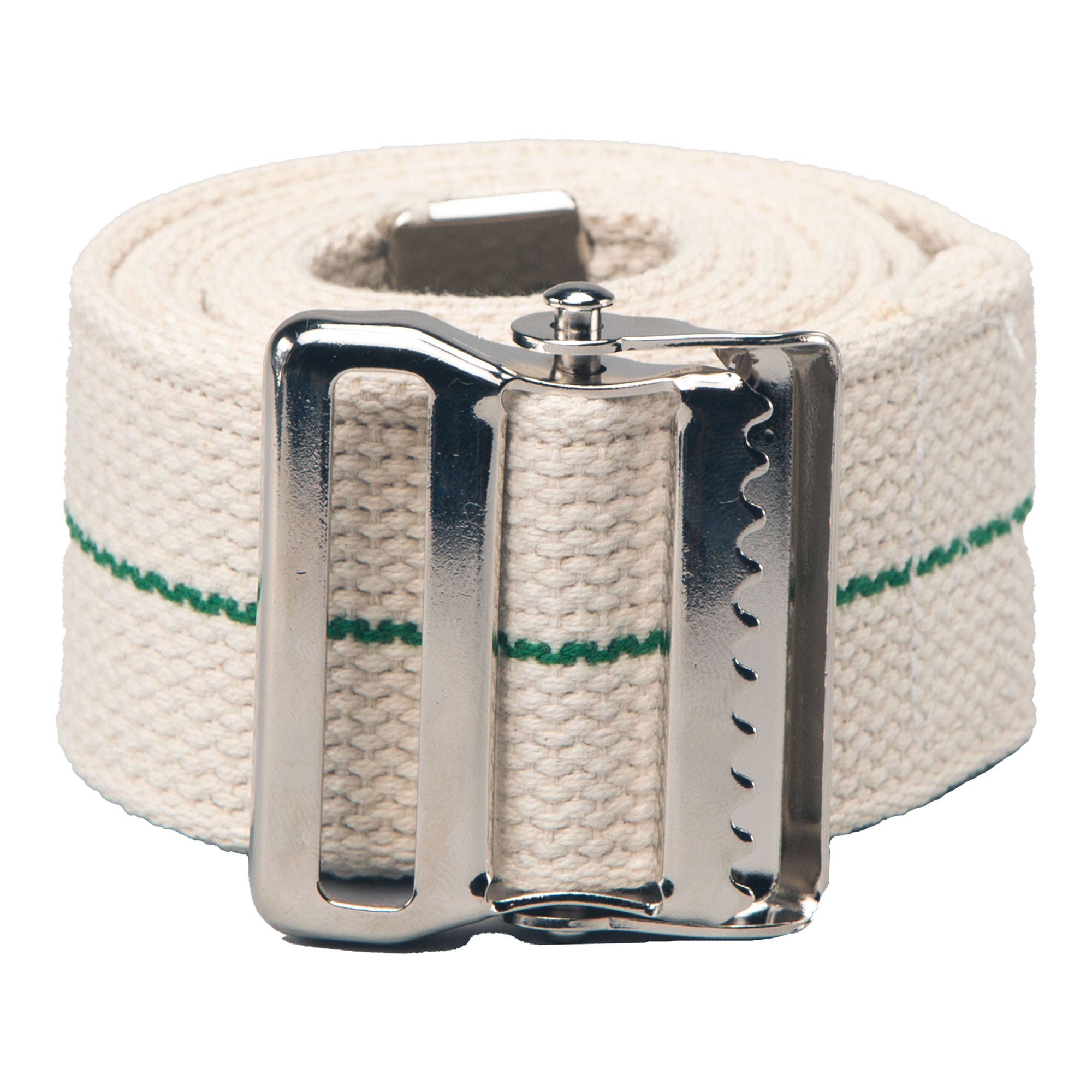 Posey® Gait and Transfer Belt, White with Green Stripe, 78 Inch
