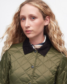 Deveron Quilted Jacket Olive-Pale Pink