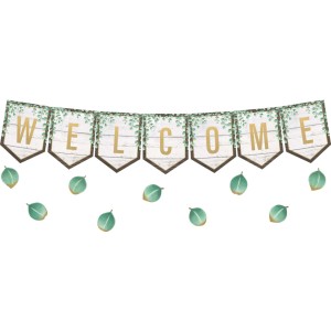 Eucalyptus Pennants Welcome Bulletin Board Set