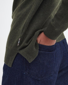 Pendle Crew Neck Jumper Olive-Hessian Tartan