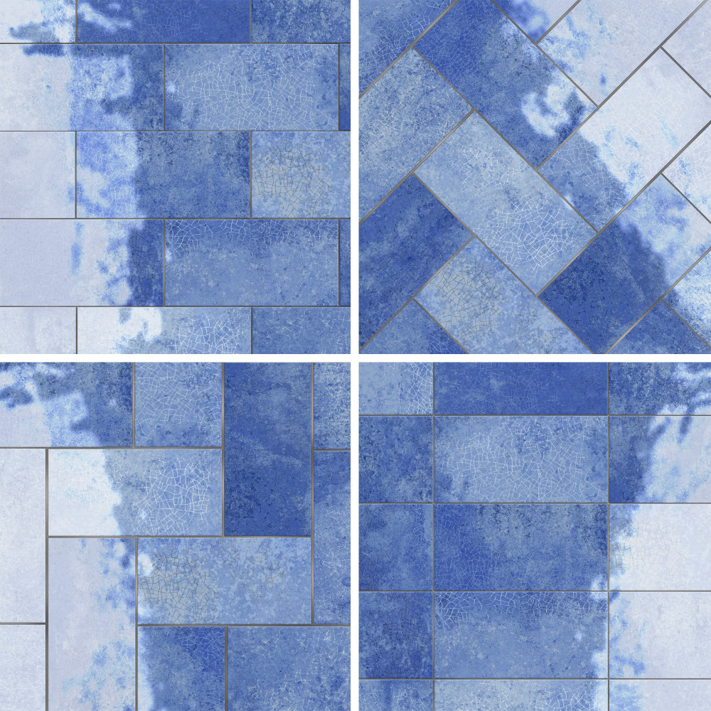 Myst Blue Lava 4 in. x 8 in. Ceramic Wall Tile