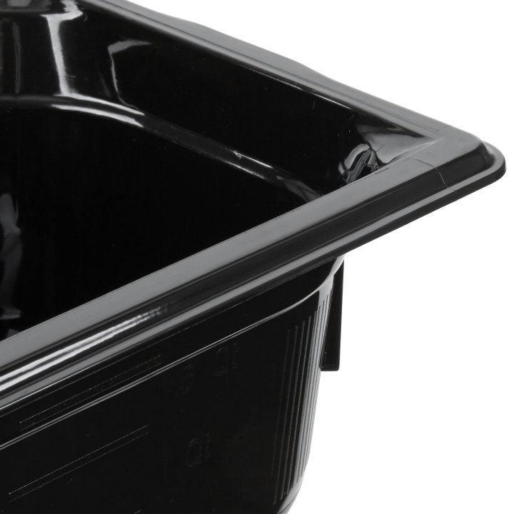 Fourth-size 4-inch-deep Super Pan® high-temperature plastic pan in black