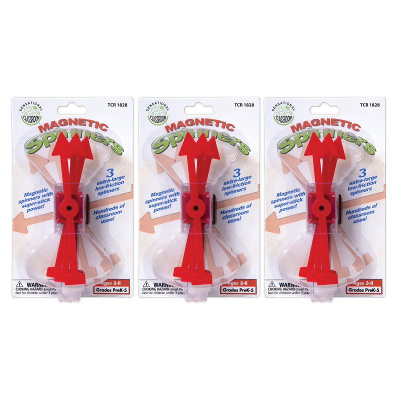 Magnetic Spinners, 3 Per Set, 3 Sets