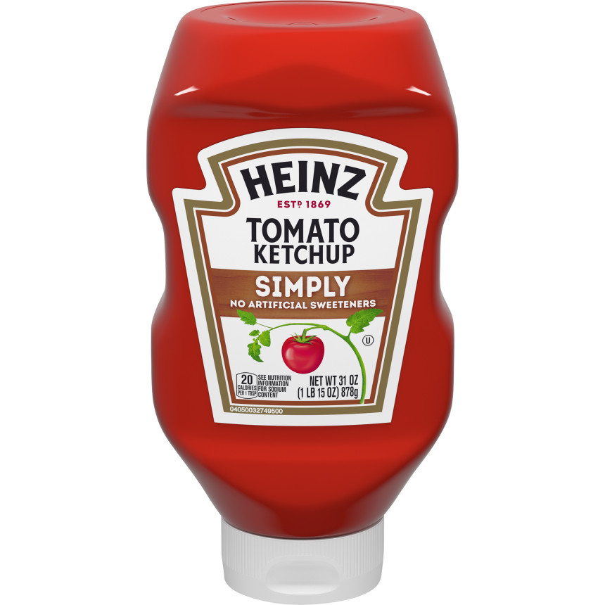  Heinz Simply Tomato Ketchup No Artificial Sweeteners, 31 oz Bottle 