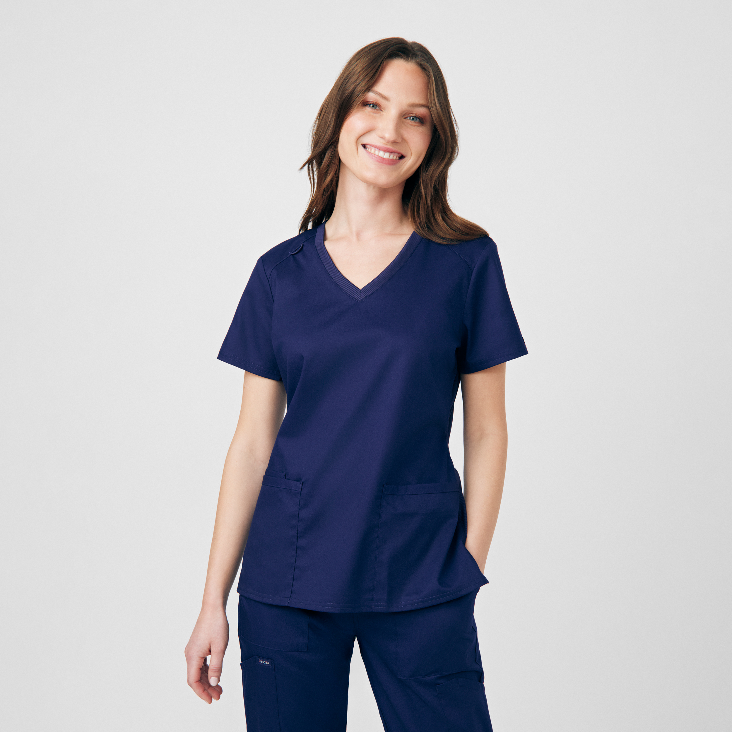 Landau ProFlex LT105 Women&#8216;s Fade Resistant 3-Pocket Comfort Stretch Scrub Top-Landau
