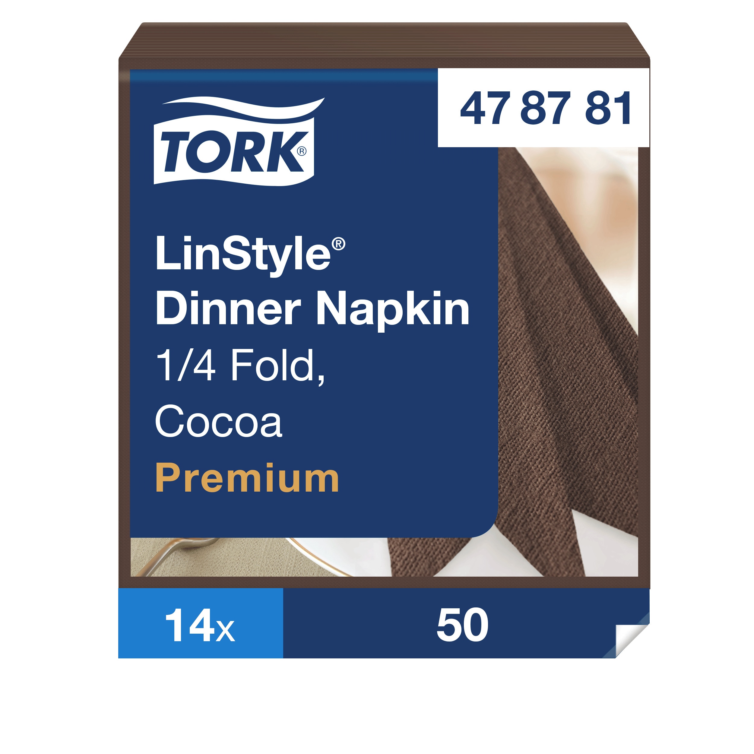 Servietter, 1 lag, Hvid, 39x39 cm, 50 stk, Tork Linstyle