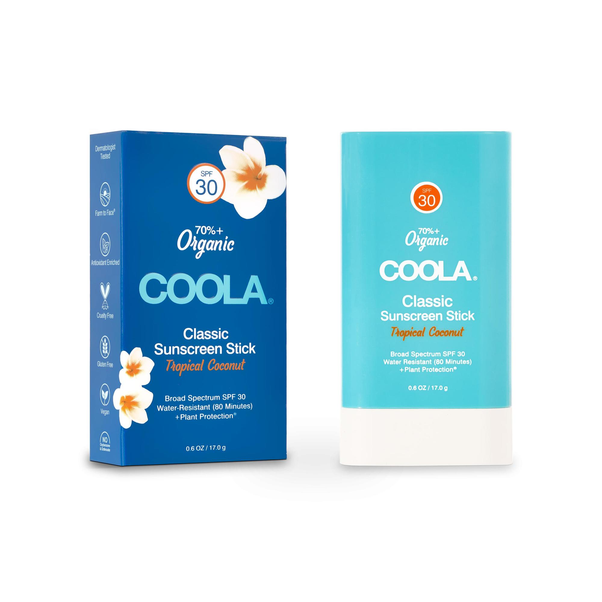 Coola® Classic Sunscreen Stick Tropical Coconut Scent Water Resistant SPF 30