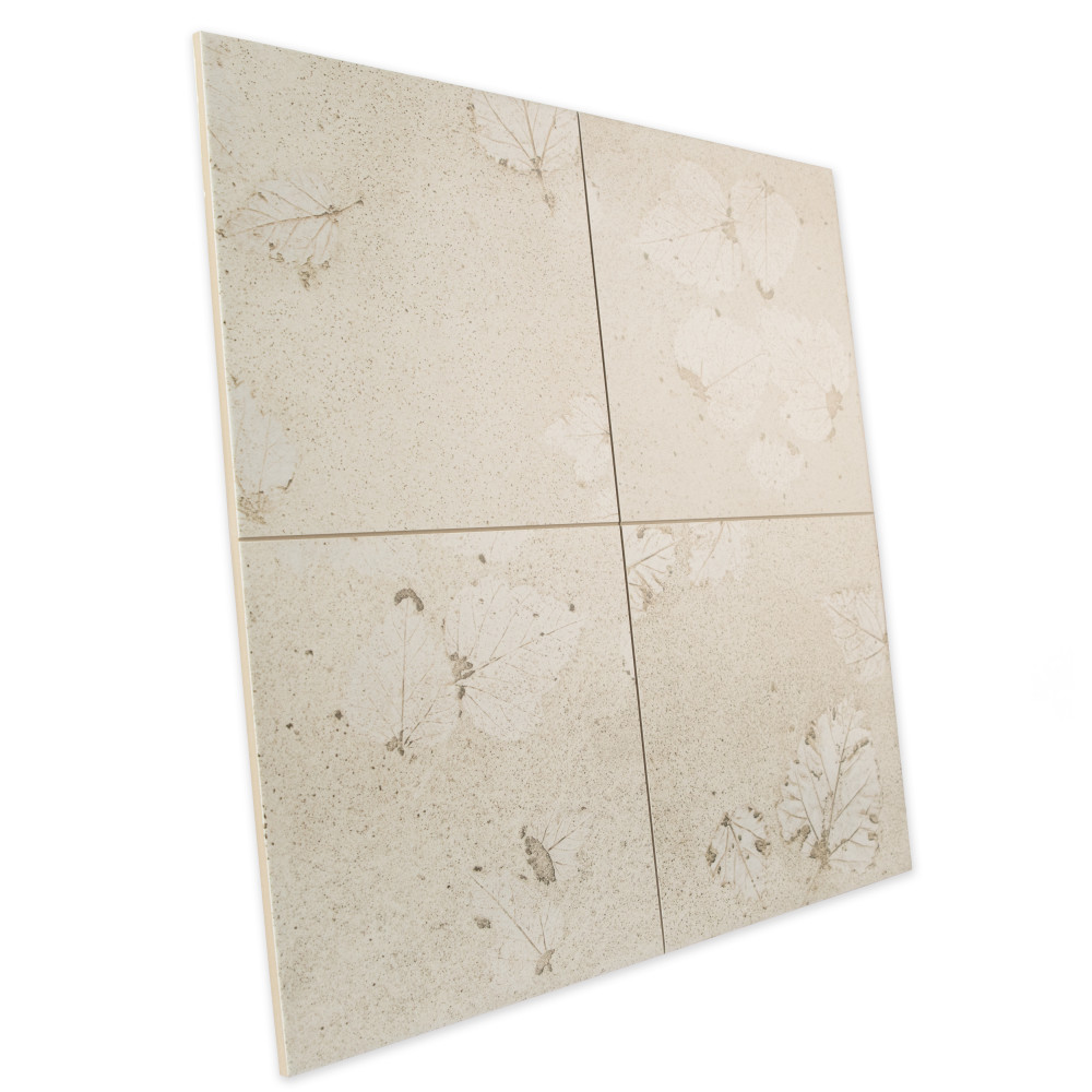 Stone Press Leaf 17-3/8 in. x 17-3/8 in. Porcelain Floor and Wall Tile